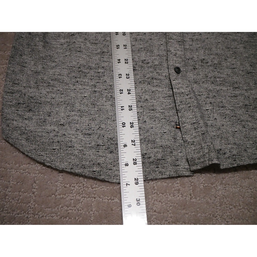 Denim & Flower Ricky Singh Mens Grey Space Dye Short Sleeve Button Down Shirt M - Picture 3 of 7